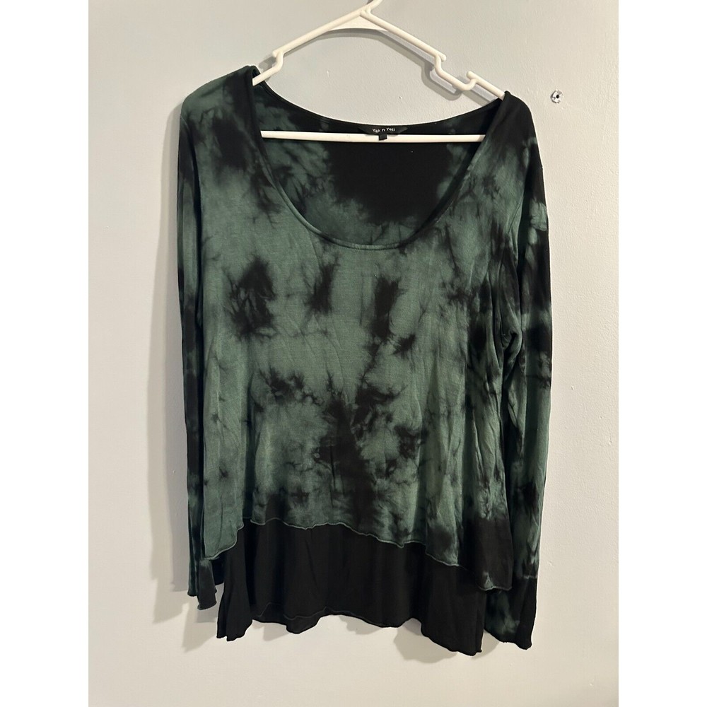 Yak n Yeti Green Tie-Dye Casual Shirt Size Medium